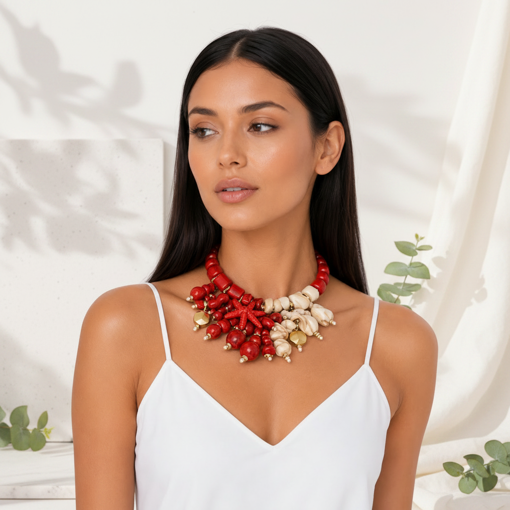 Sunset Shore Bead Necklace - Hello Baabs LLC 