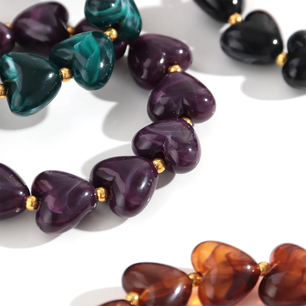 Sweet Talk Heart Stretch Bracelet - 8 colors - Hello Baabs