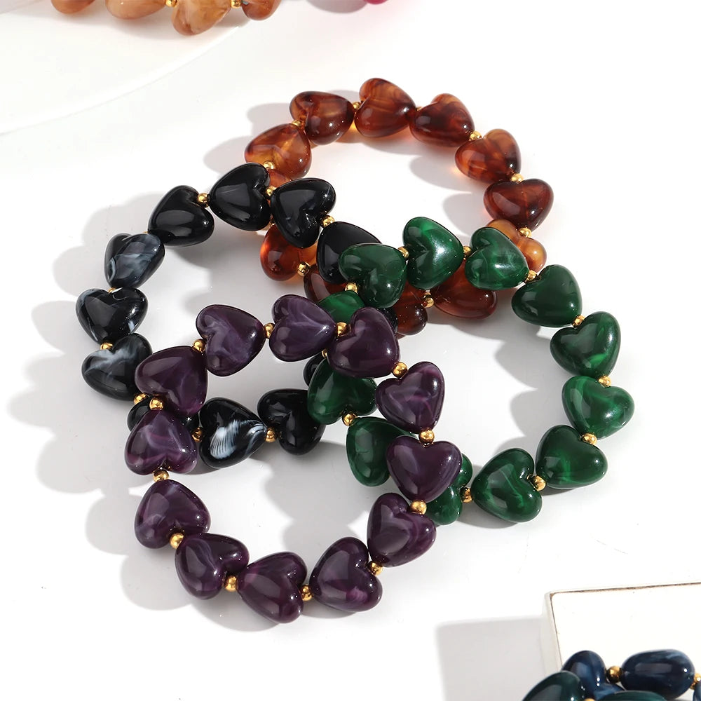 Sweet Talk Heart Stretch Bracelet - 8 colors - Hello Baabs