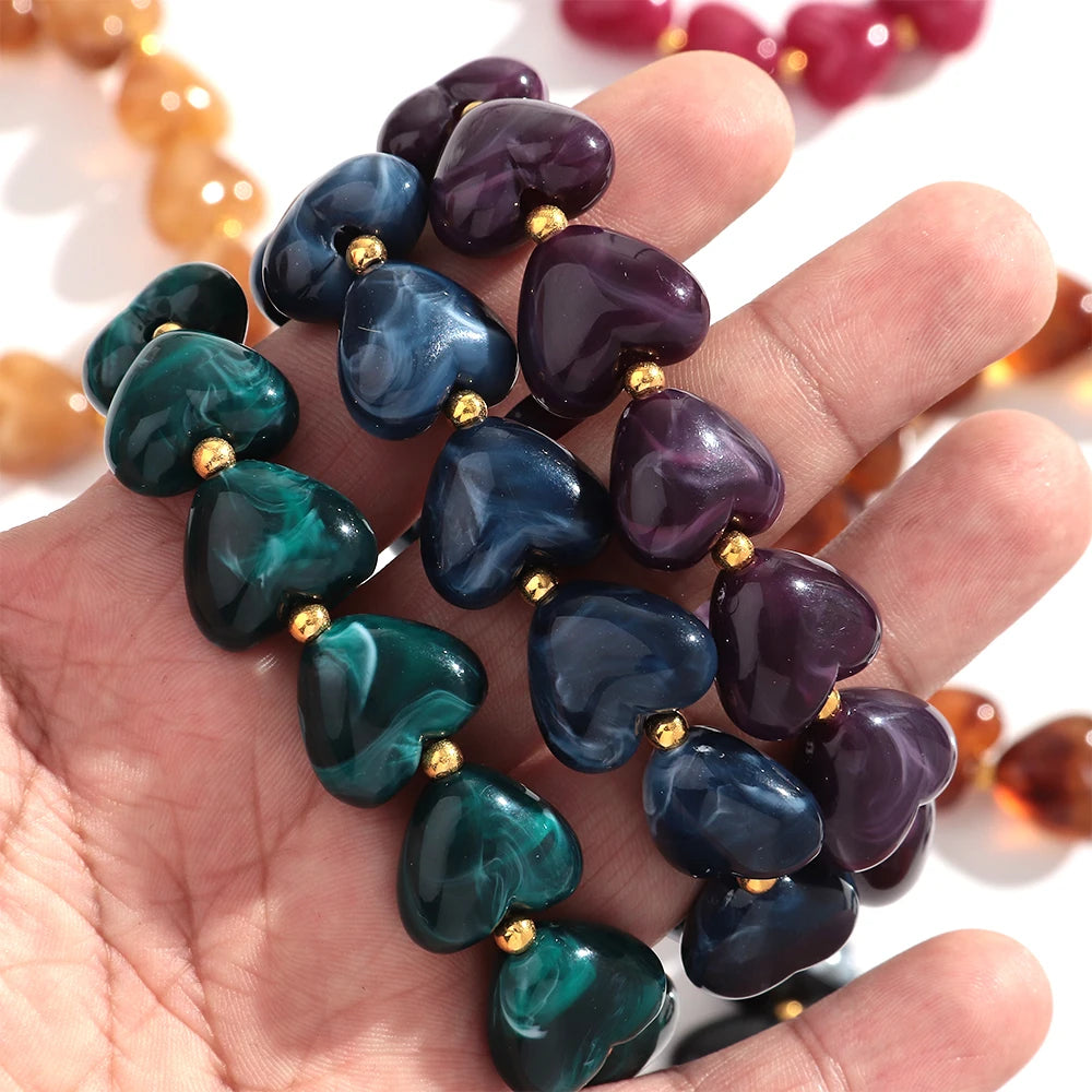Sweet Talk Heart Stretch Bracelet - 8 colors - Hello Baabs