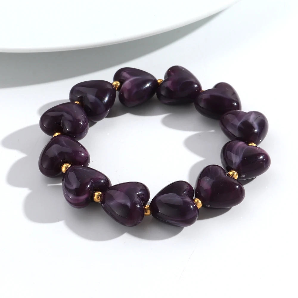 Sweet Talk Heart Stretch Bracelet - 8 colors - Hello Baabs