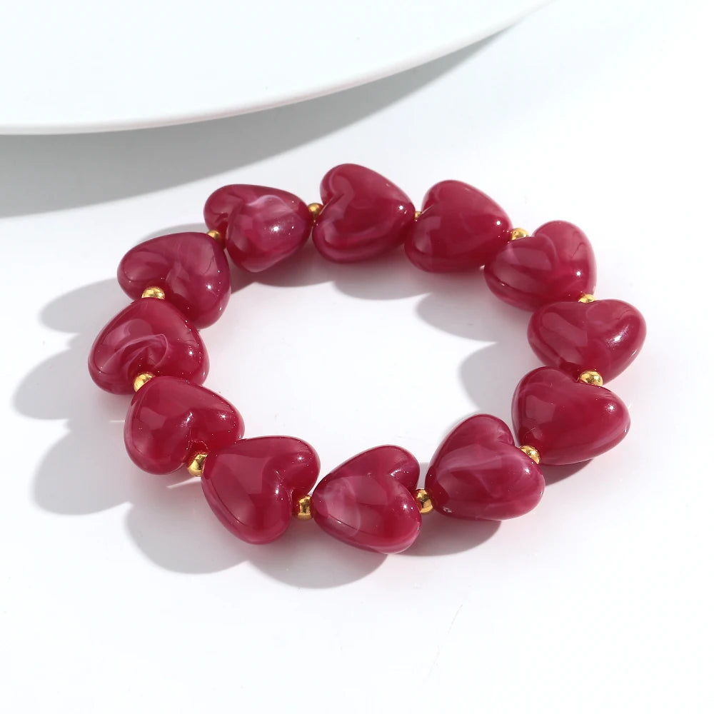 Sweet Talk Heart Stretch Bracelet - 8 colors - Hello Baabs