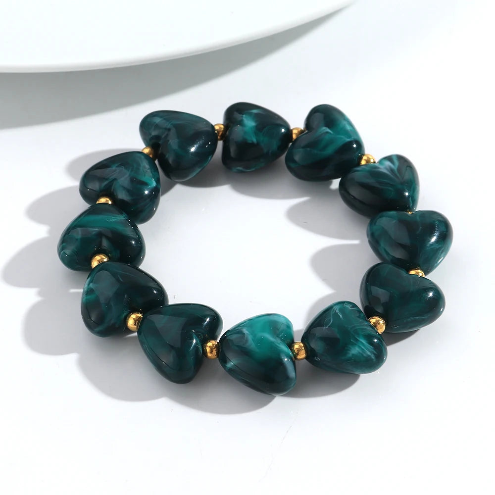 Sweet Talk Heart Stretch Bracelet - 8 colors - Hello Baabs