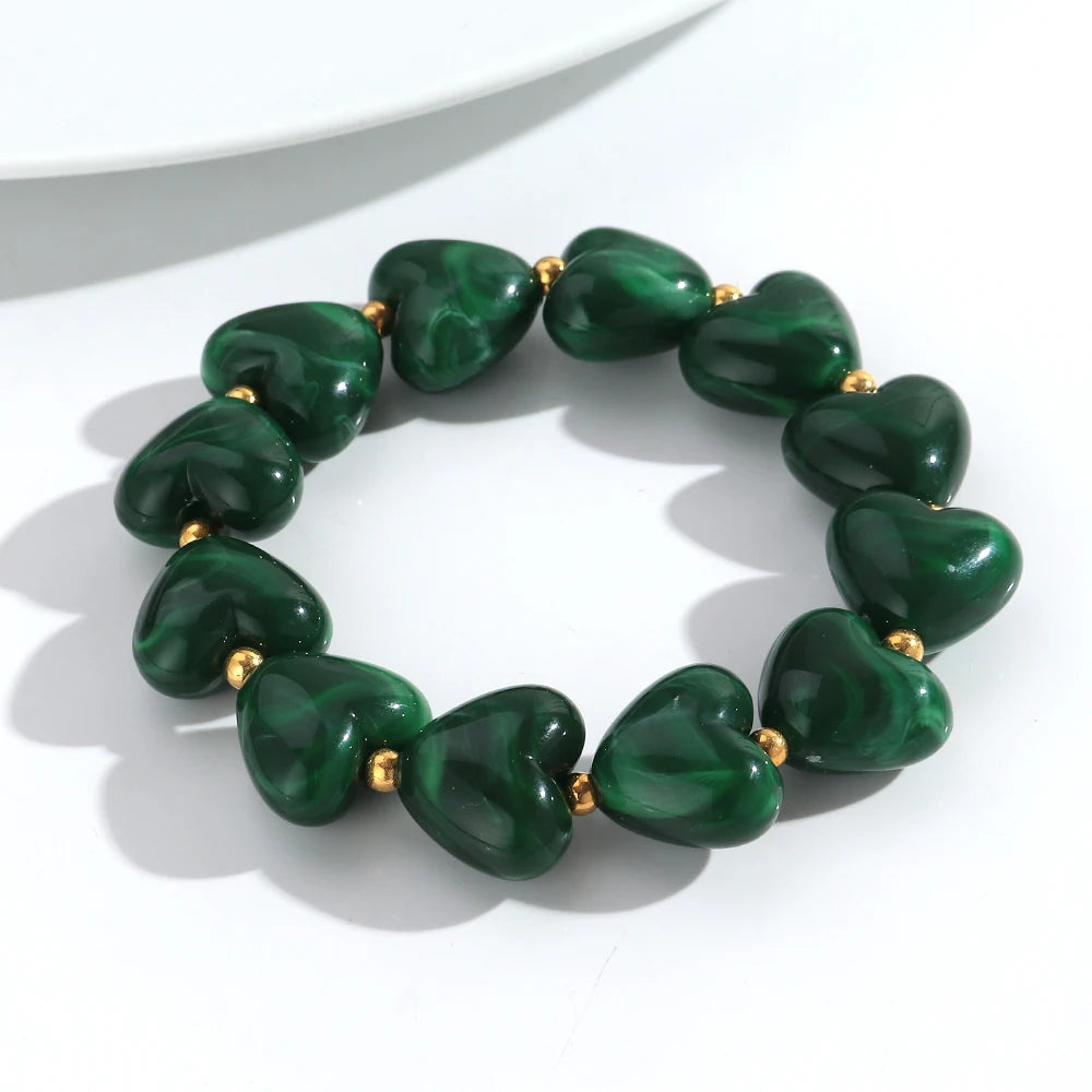 Sweet Talk Heart Stretch Bracelet - 8 colors - Hello Baabs