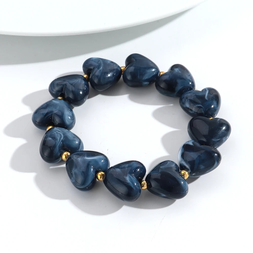 Sweet Talk Heart Stretch Bracelet - 8 colors - Hello Baabs