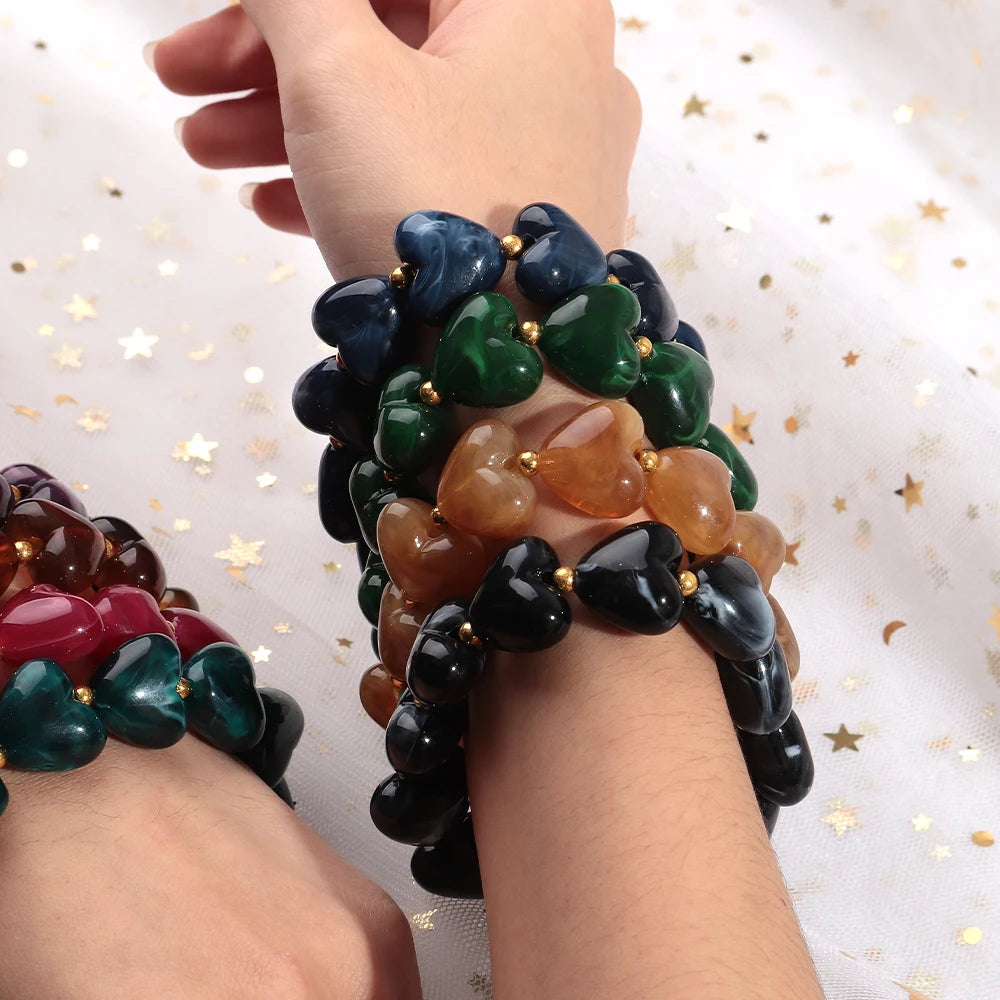 Sweet Talk Heart Stretch Bracelet - 8 colors - Hello Baabs LLC 