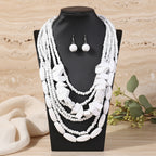 The Layered Nomad Necklace & Earrings Set - 8 colors - Hello Baabs