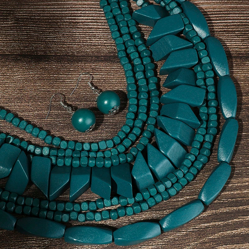 The Layered Nomad Necklace & Earrings Set - 8 colors - hello baabs 