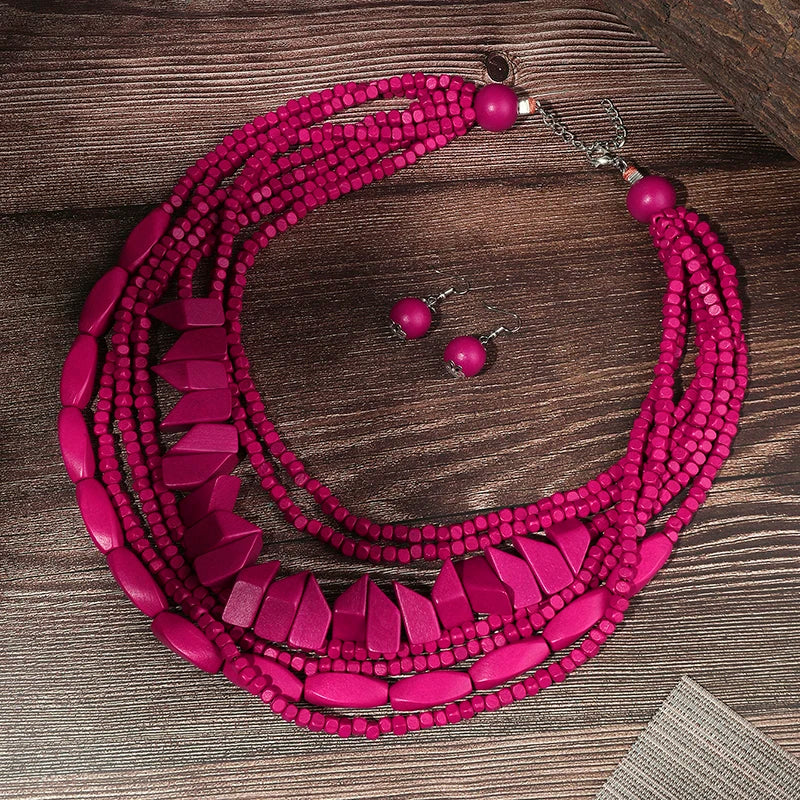 The Layered Nomad Necklace & Earrings Set - 8 colors - hello baabs 