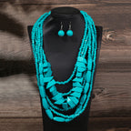The Layered Nomad Necklace & Earrings Set - 8 colors - hello baabs 