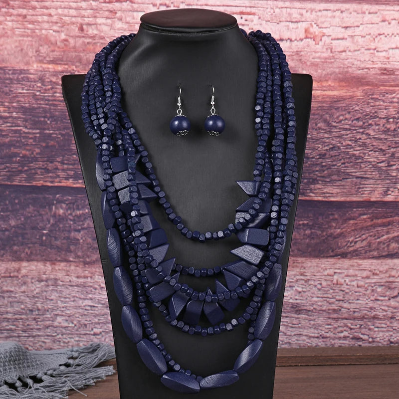 The Layered Nomad Necklace & Earrings Set - 8 colors - hello baabs 