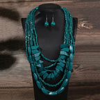 The Layered Nomad Necklace & Earrings Set - 8 colors - hello baabs 
