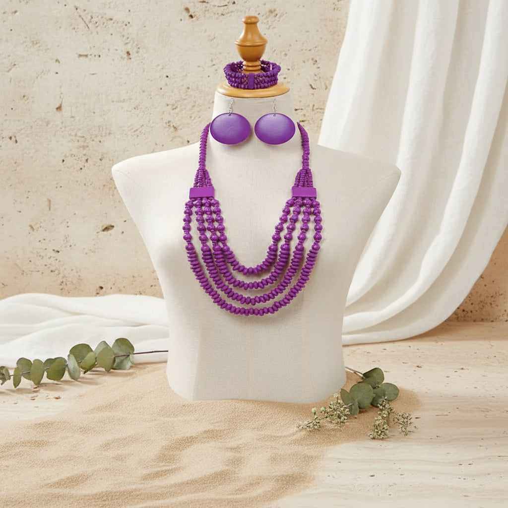Three Ways to Wow Necklace, Earrings, & Bracelet Set - 4 colors - Hello Baabs