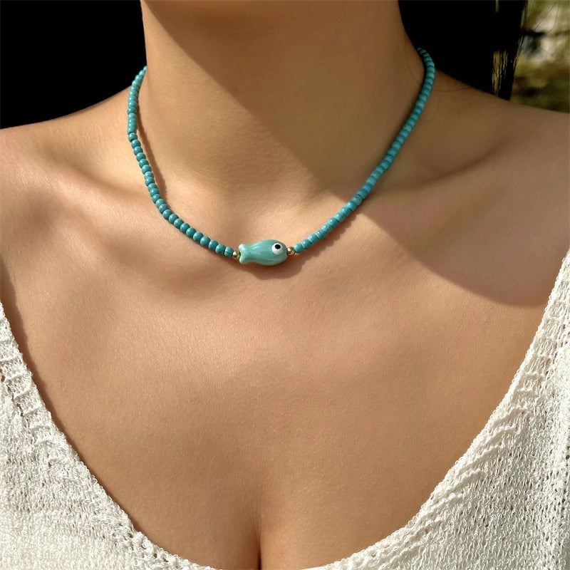 Tidal Treasures Necklace - 5 colors - Hello Baabs LLC 