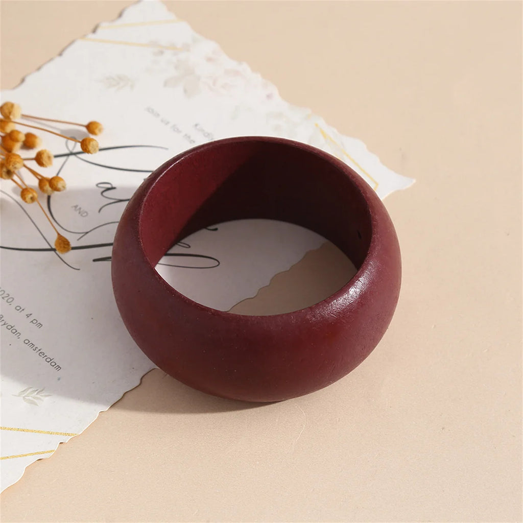 Timber Luxe Wide Wooden Bangle (2.72" diameter) - 4 colors - Hello Baabs LLC 
