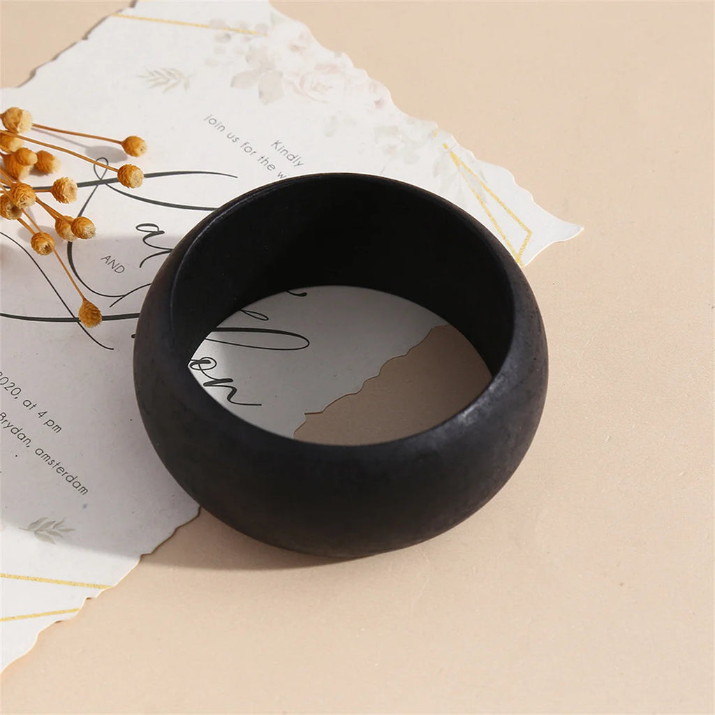 Timber Luxe Wide Wooden Bangle (2.72" diameter) - 4 colors - Hello Baabs LLC 