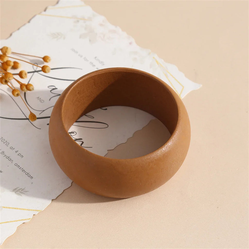 Timber Luxe Wide Wooden Bangle (2.72" diameter) - 4 colors - Hello Baabs LLC 
