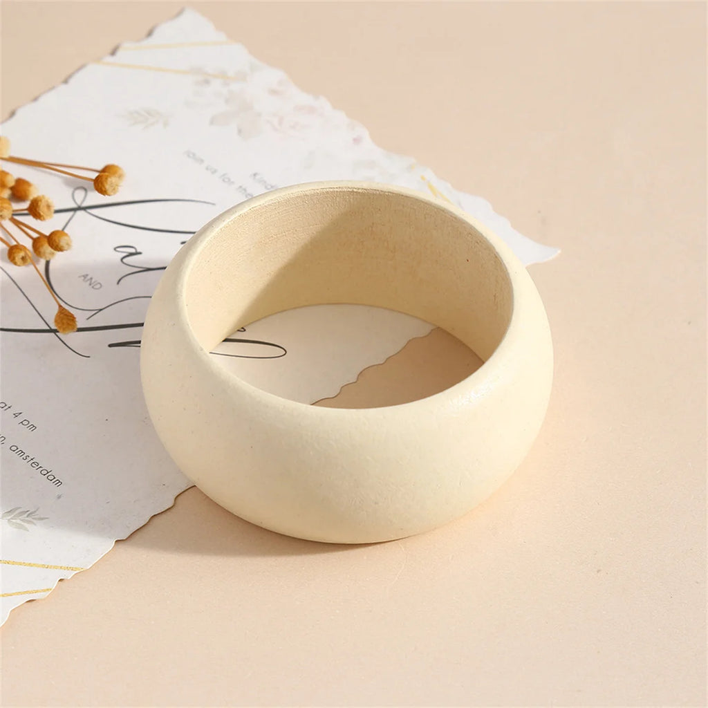 Timber Luxe Wide Wooden Bangle (2.72" diameter) - 4 colors - Hello Baabs LLC 