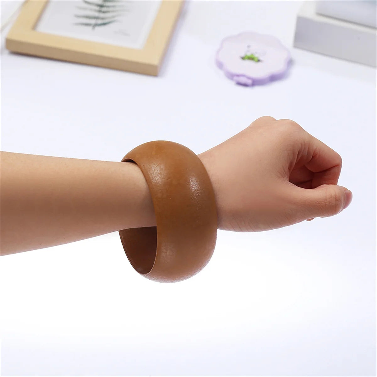 Timber Luxe Wide Wooden Bangle (2.72" diameter) - 4 colors - hello baabs 