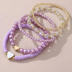 Tiny Hearts 5pc Bracelet Set - 5 colors - Hello Baabs LLC 