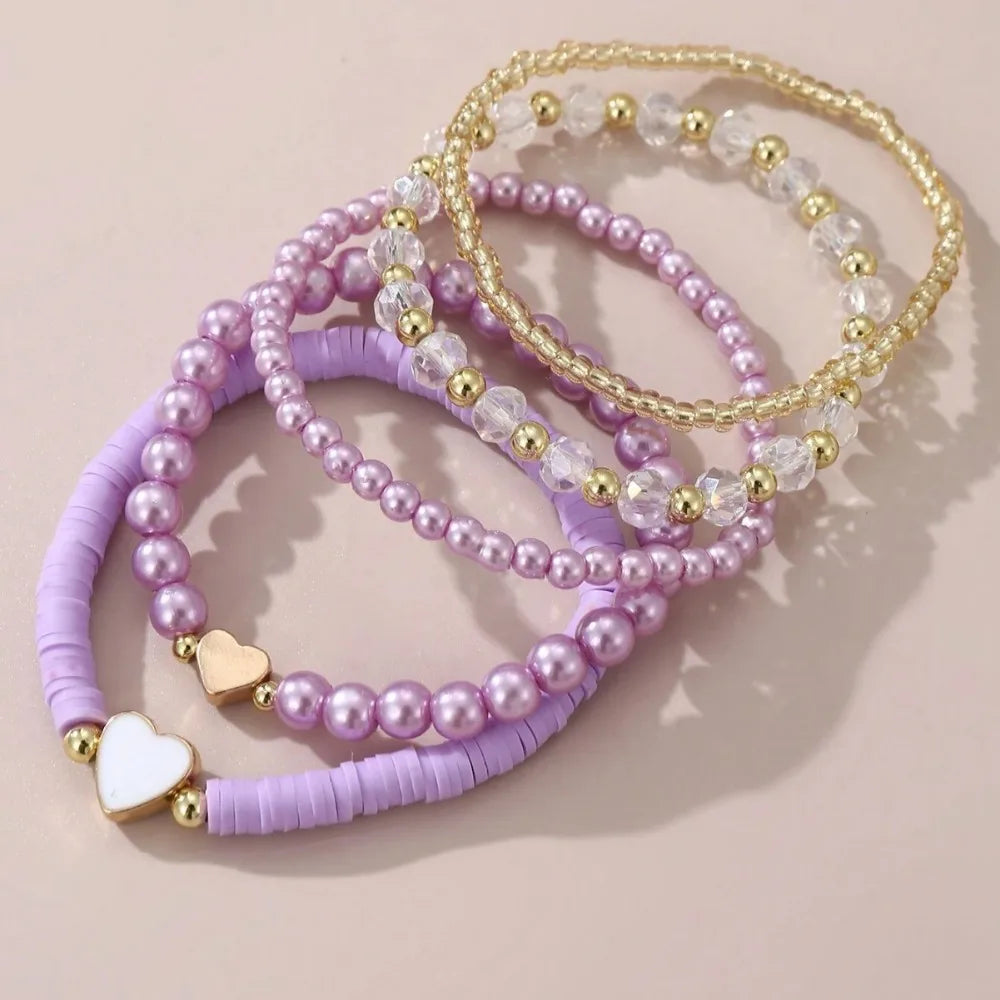 Tiny Hearts 5pc Bracelet Set - 5 colors - Hello Baabs LLC 