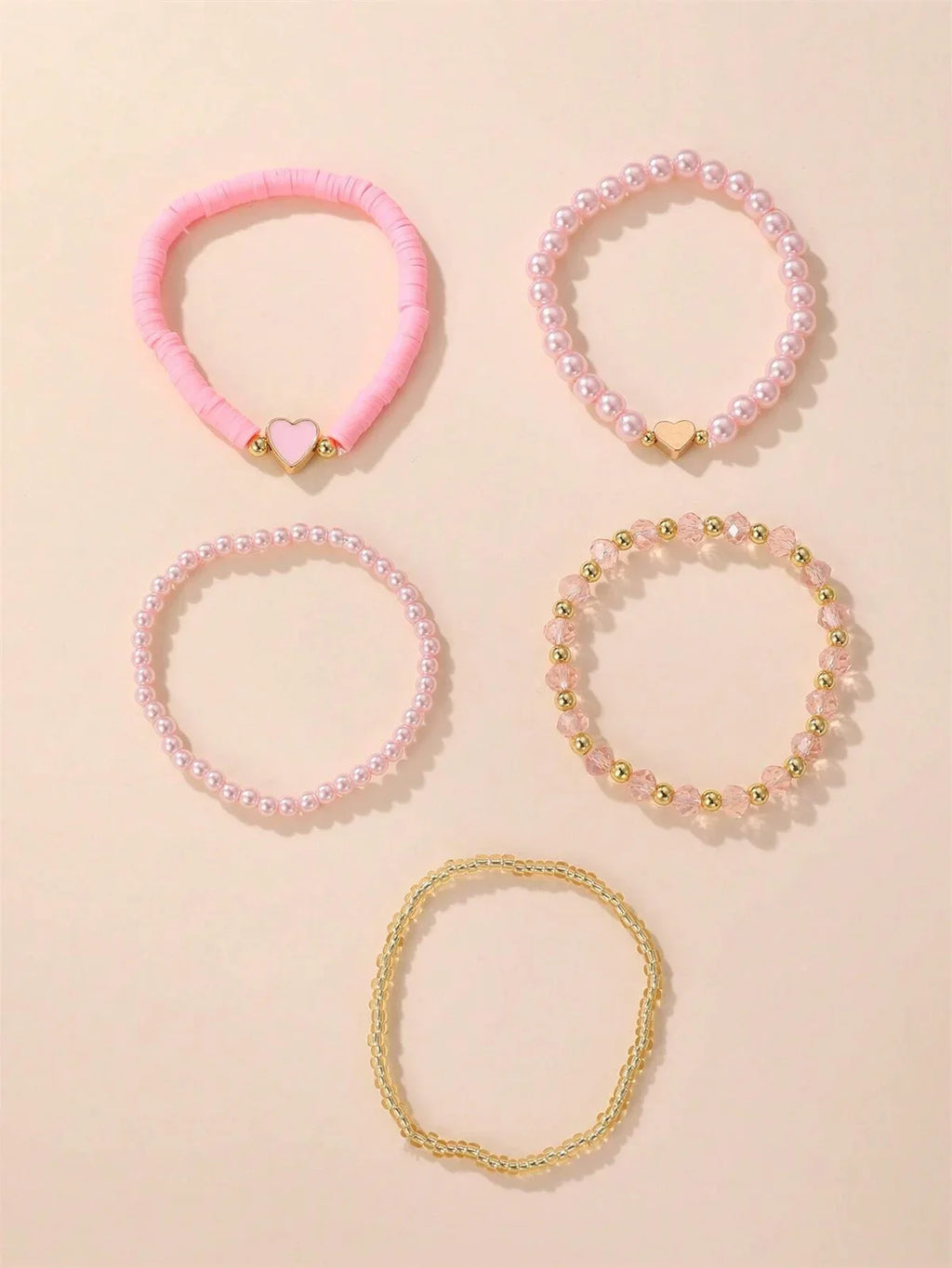 Tiny Hearts 5pc Bracelet Set - 5 colors - Hello Baabs LLC 