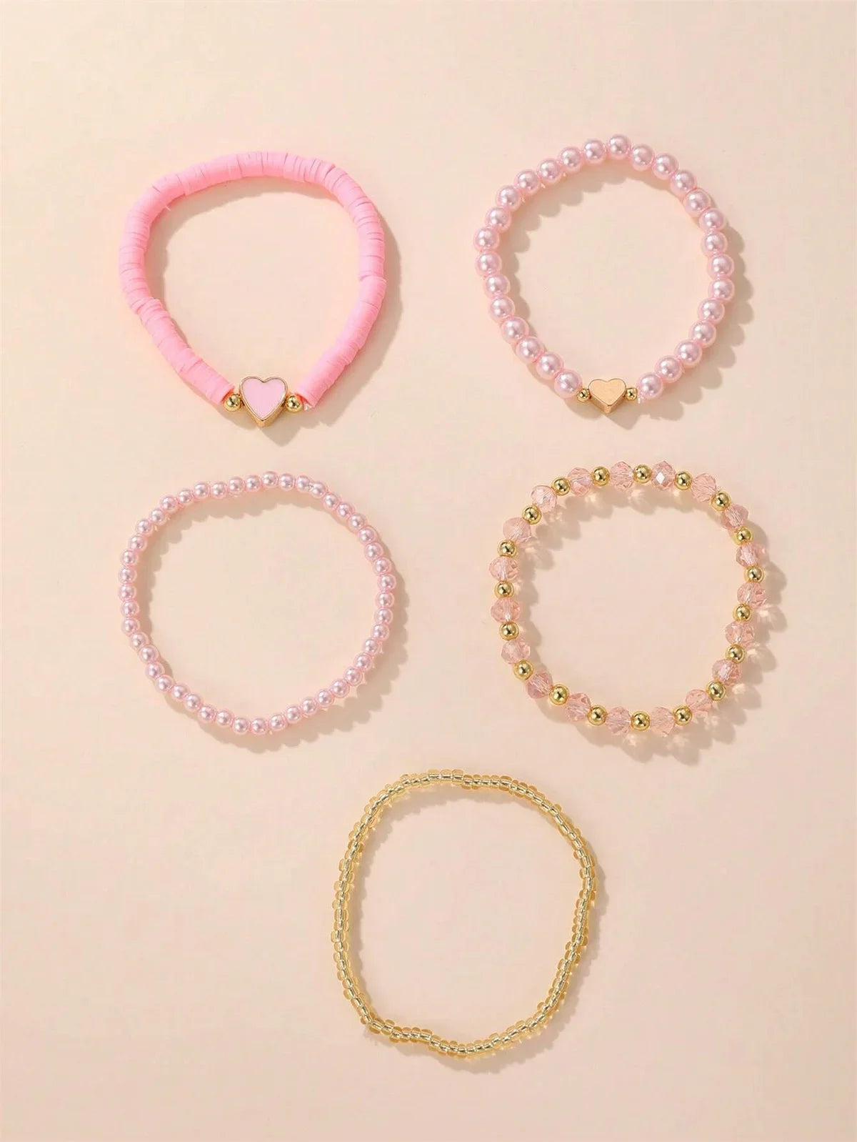 Tiny Hearts 5pc Bracelet Set - 5 colors - Hello Baabs LLC 