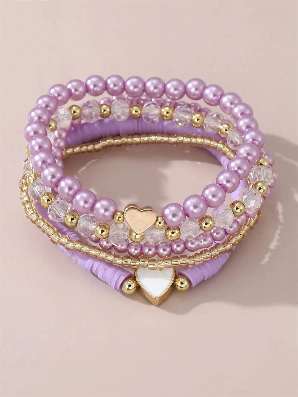 Tiny Hearts 5pc Bracelet Set - 5 colors - Hello Baabs LLC 