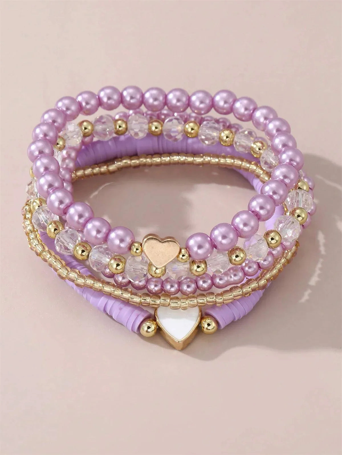Tiny Hearts 5pc Bracelet Set - 5 colors - Hello Baabs LLC 