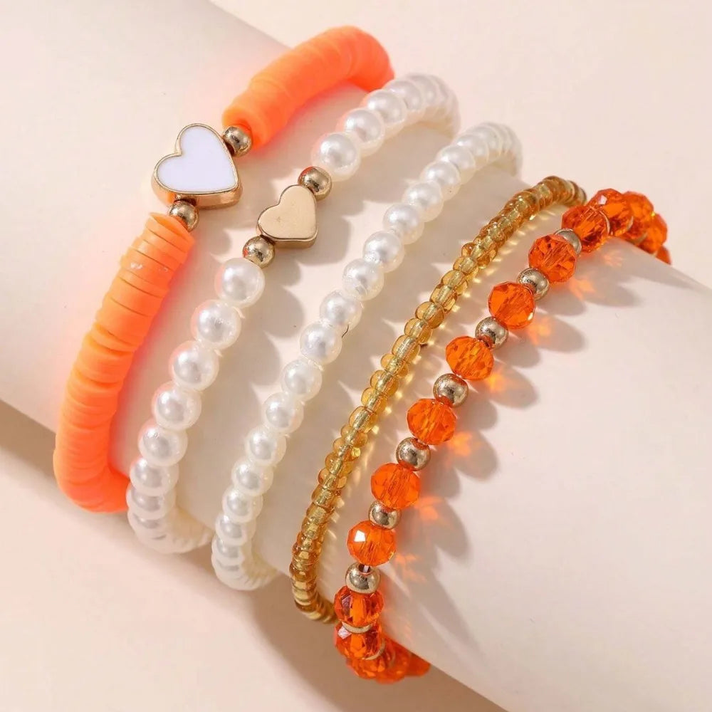 Tiny Hearts 5pc Bracelet Set - 5 colors - Hello Baabs LLC 
