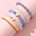 Tiny Hearts 5pc Bracelet Set - 5 colors - Hello Baabs LLC 