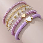 Tiny Hearts 5pc Bracelet Set - 5 colors - Hello Baabs LLC 