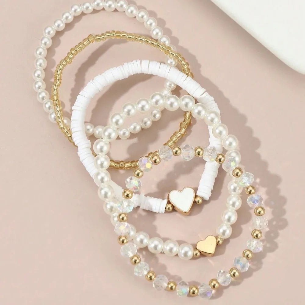 Tiny Hearts 5pc Bracelet Set - 5 colors - Hello Baabs LLC 