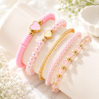 Tiny Hearts 5pc Bracelet Set - 5 colors - Hello Baabs LLC 