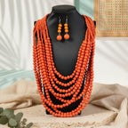 Tribal Rhythm Necklace & Earrings Set - 2 colors - Hello Baabs