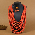 Tribal Rhythm Necklace & Earrings Set - 2 colors - hello baabs 
