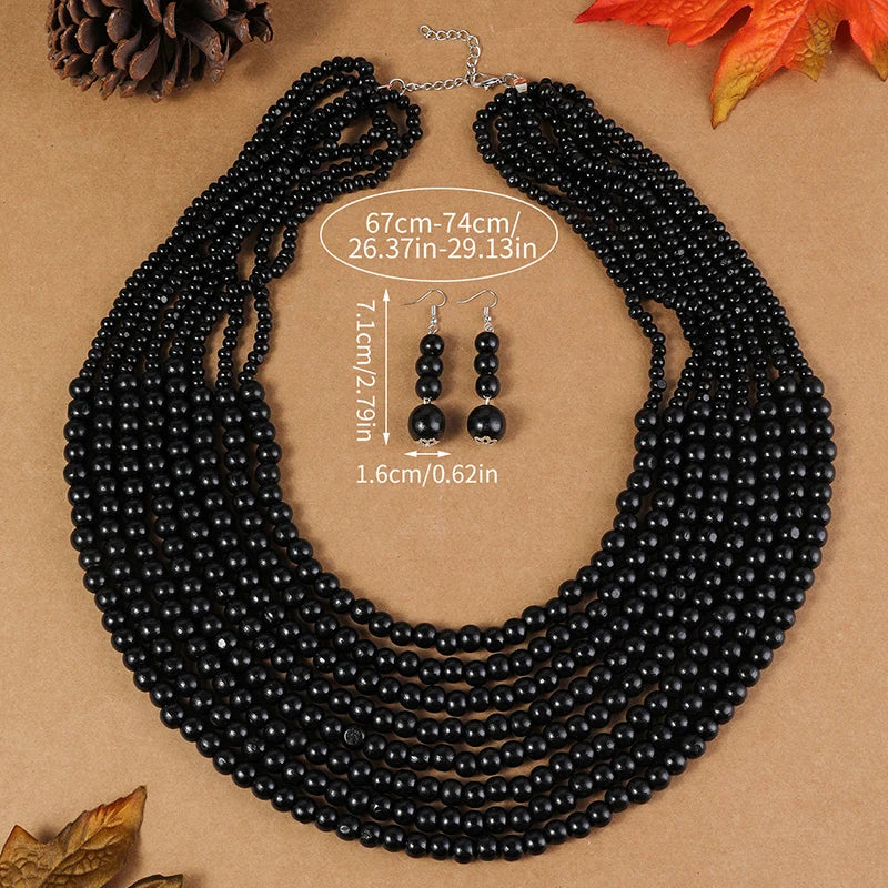 Tribal Rhythm Necklace & Earrings Set - 2 colors - hello baabs 