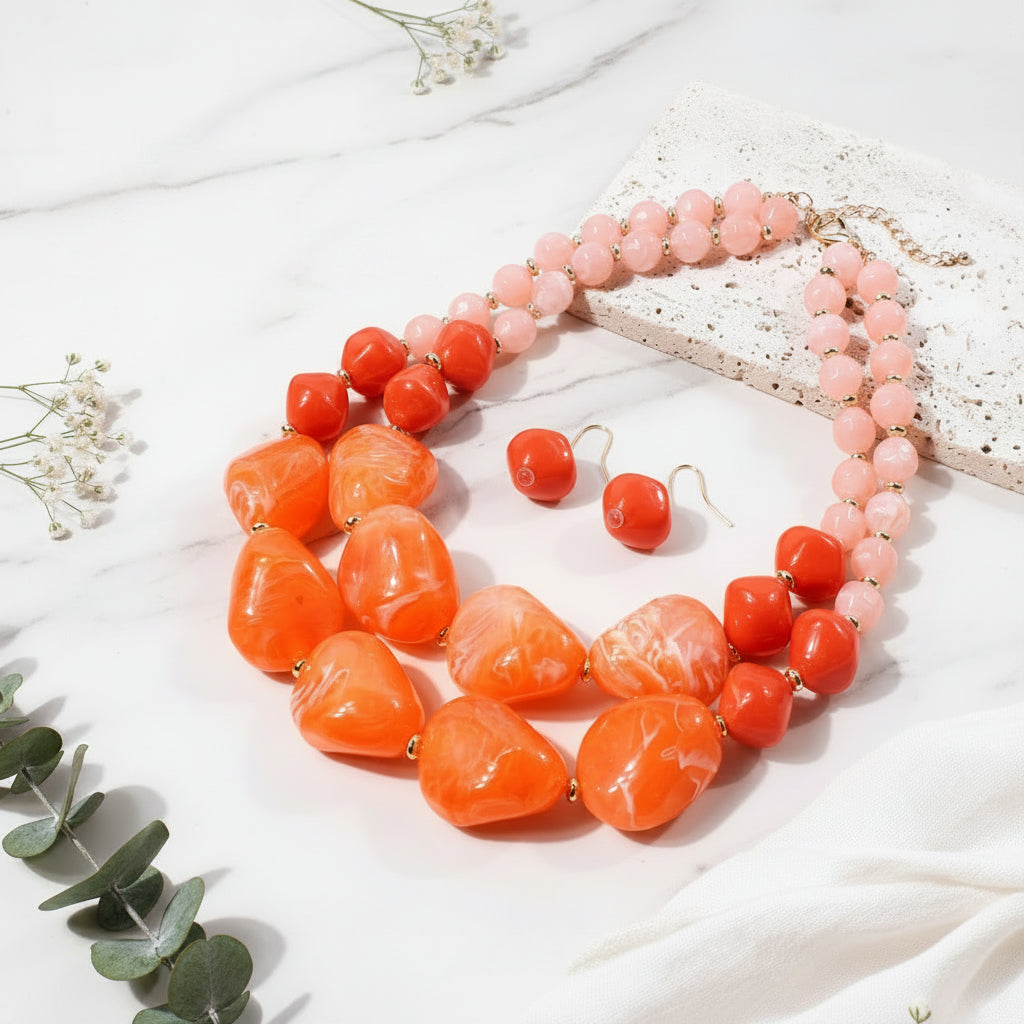 Twice the Charm Necklace & Earrings Set - 2 colors - Hello Baabs