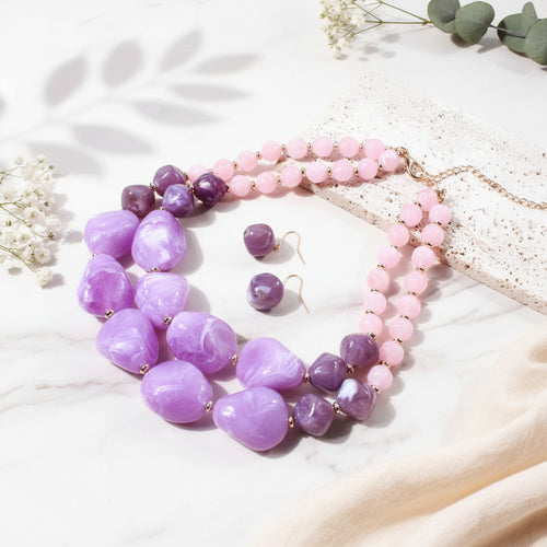 Twice the Charm Necklace & Earrings Set - 2 colors - Hello Baabs