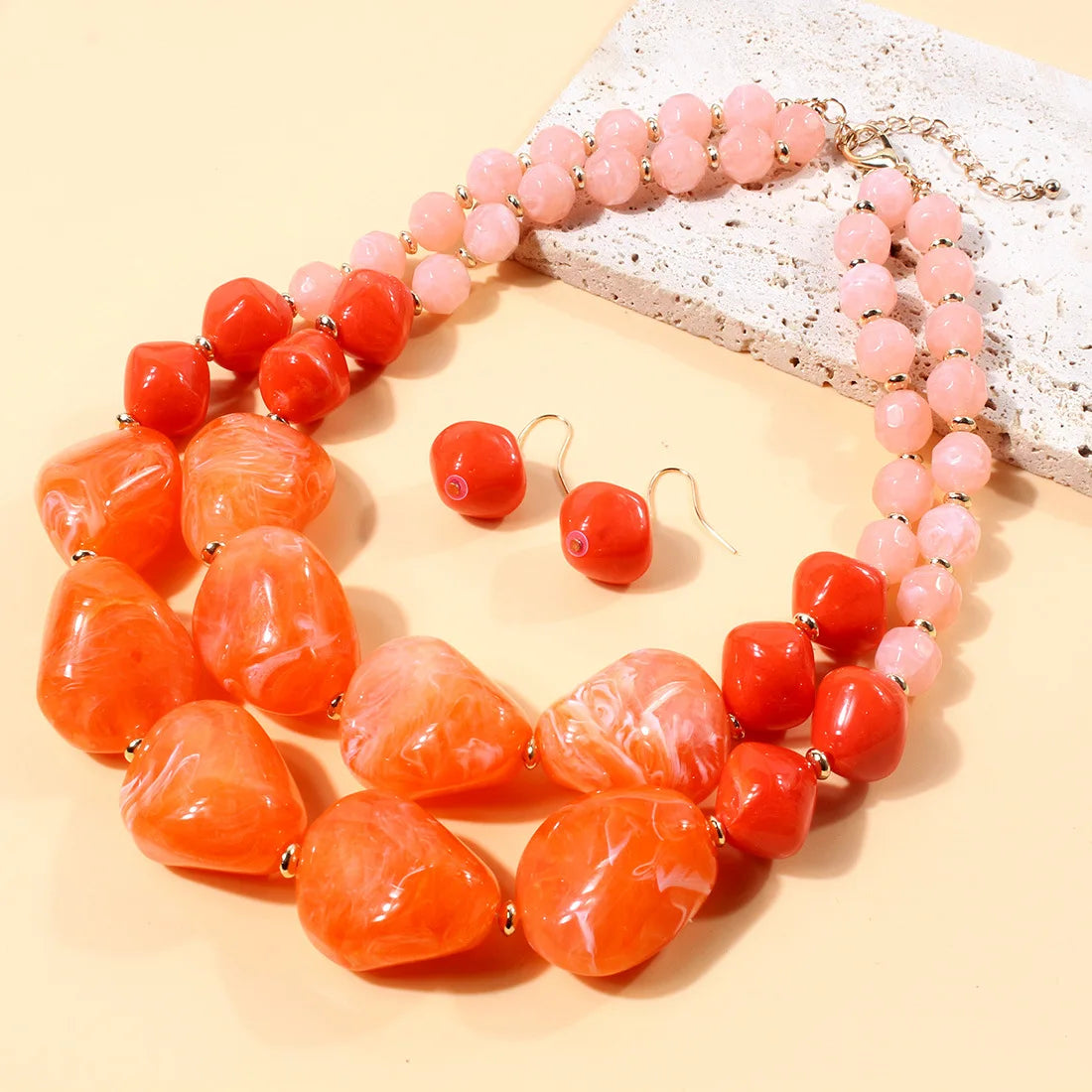 Twice the Charm Necklace & Earrings Set - 2 colors - hello baabs 