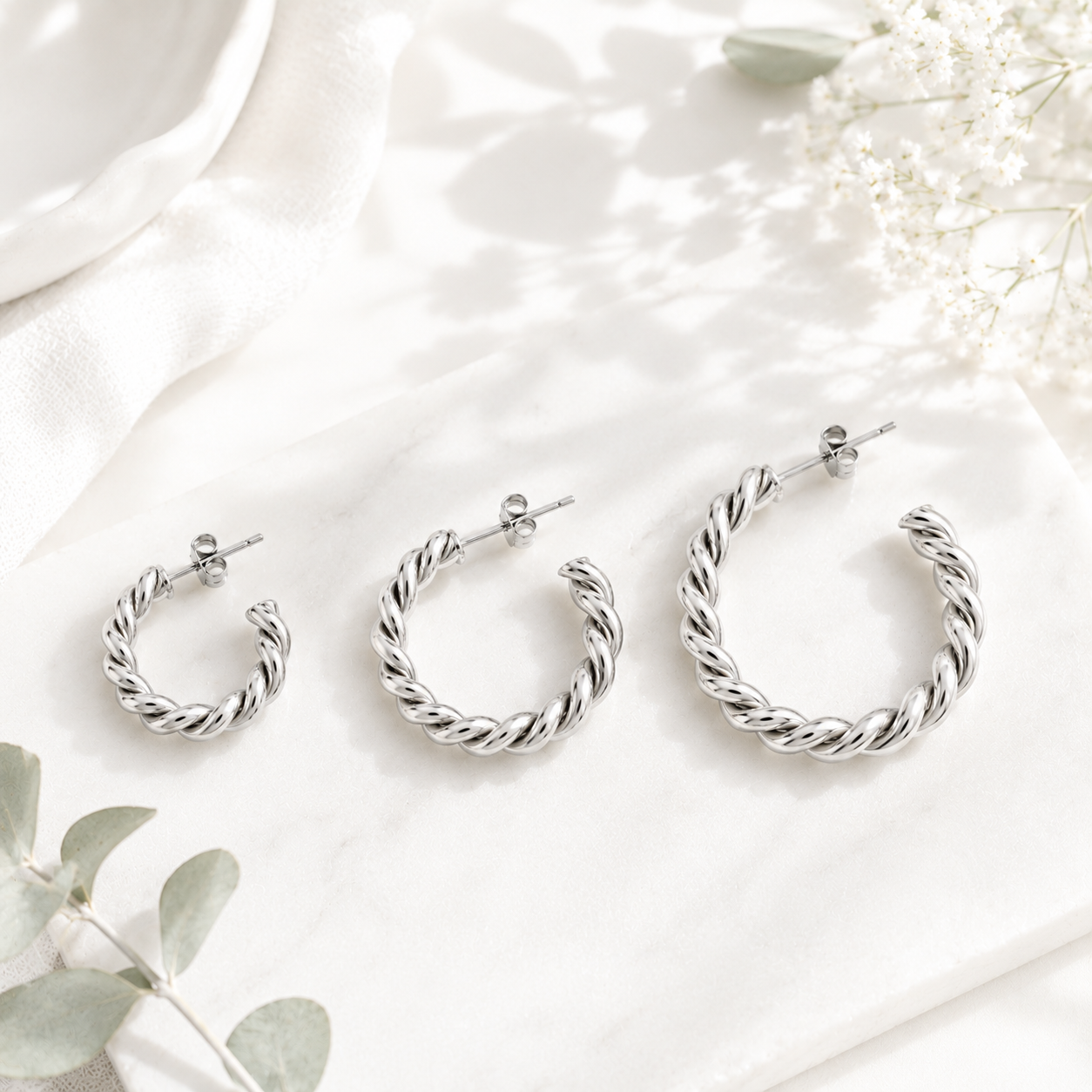 Twist & Shine Hoop Set - Gold or Silver - Hello Baabs