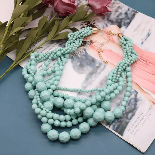 Twist Pop Choker Light Cyan