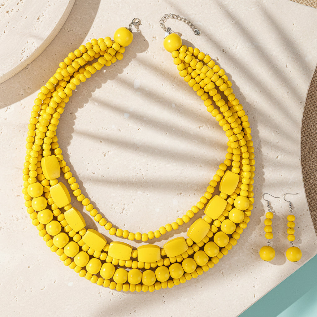 Vivid Spirit Necklace & Earrings Set - 6 colors - Hello Baabs