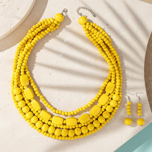 Vivid Spirit Necklace & Earrings Set - 6 colors - Hello Baabs