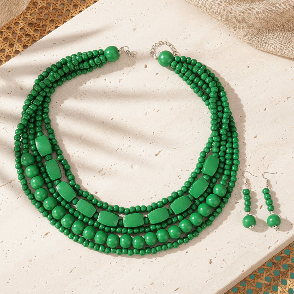 Vivid Spirit Necklace & Earrings Set - 6 colors - Hello Baabs