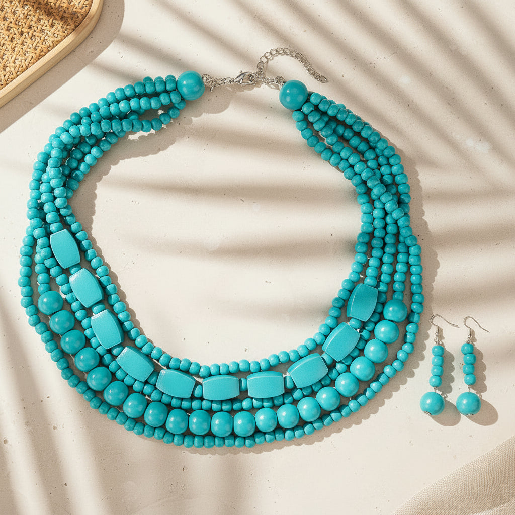 Vivid Spirit Necklace & Earrings Set - 6 colors - Hello Baabs