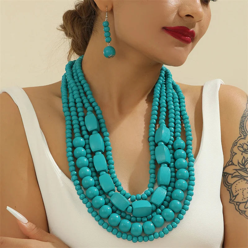 Vivid Spirit Necklace & Earrings Set - 6 colors - hello baabs 