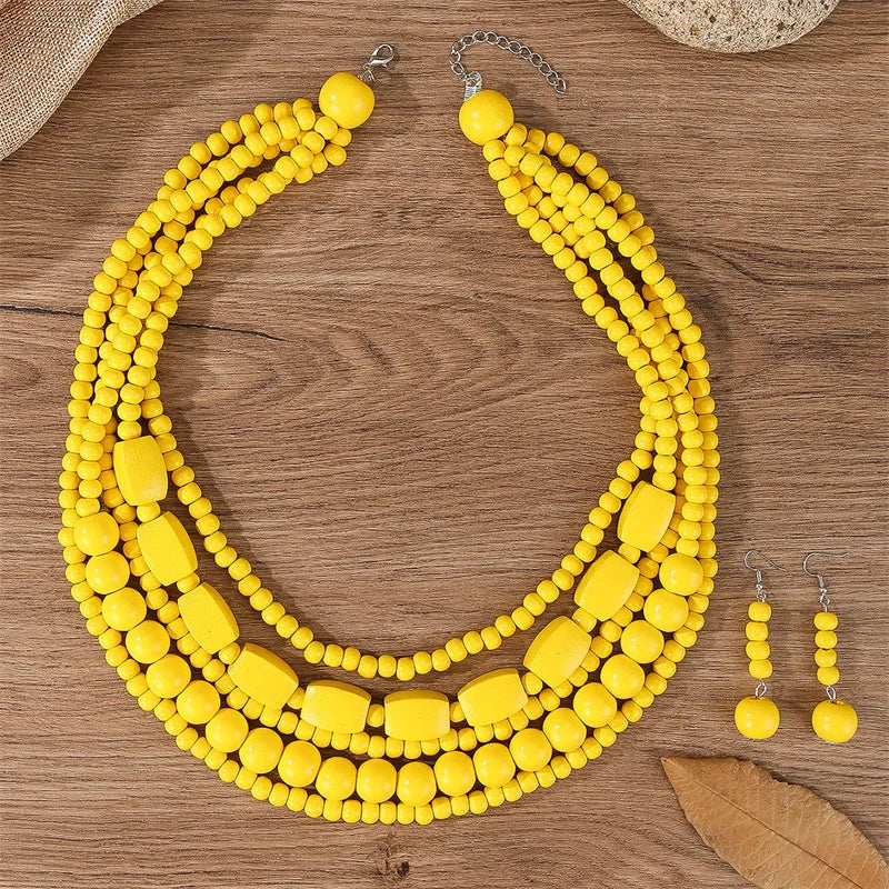 Vivid Spirit Necklace & Earrings Set - 6 colors - hello baabs 