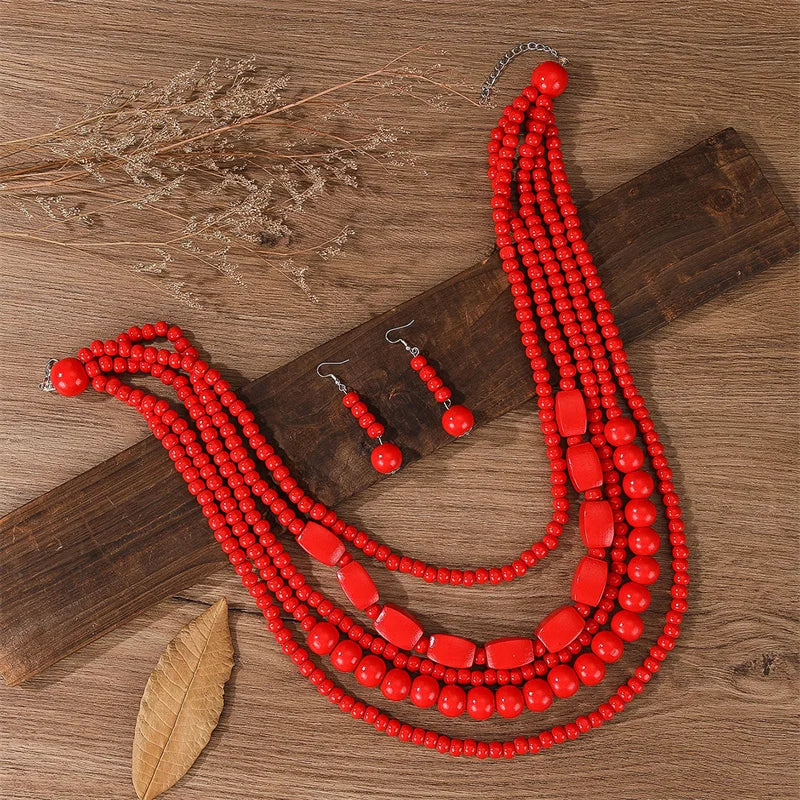 Vivid Spirit Necklace & Earrings Set - 6 colors - hello baabs 