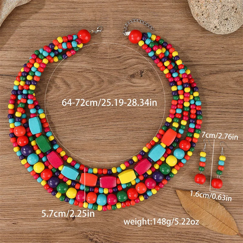 Vivid Spirit Necklace & Earrings Set - 6 colors - hello baabs 